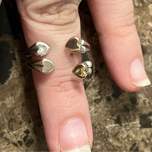 Jewelry - Pandora ALE two hearts 💕 hoop earrings